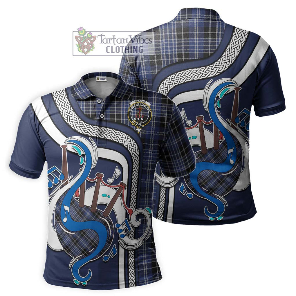 Tartan Vibes Clothing Clarke Tartan Polo Shirt with Epic Bagpipe Style