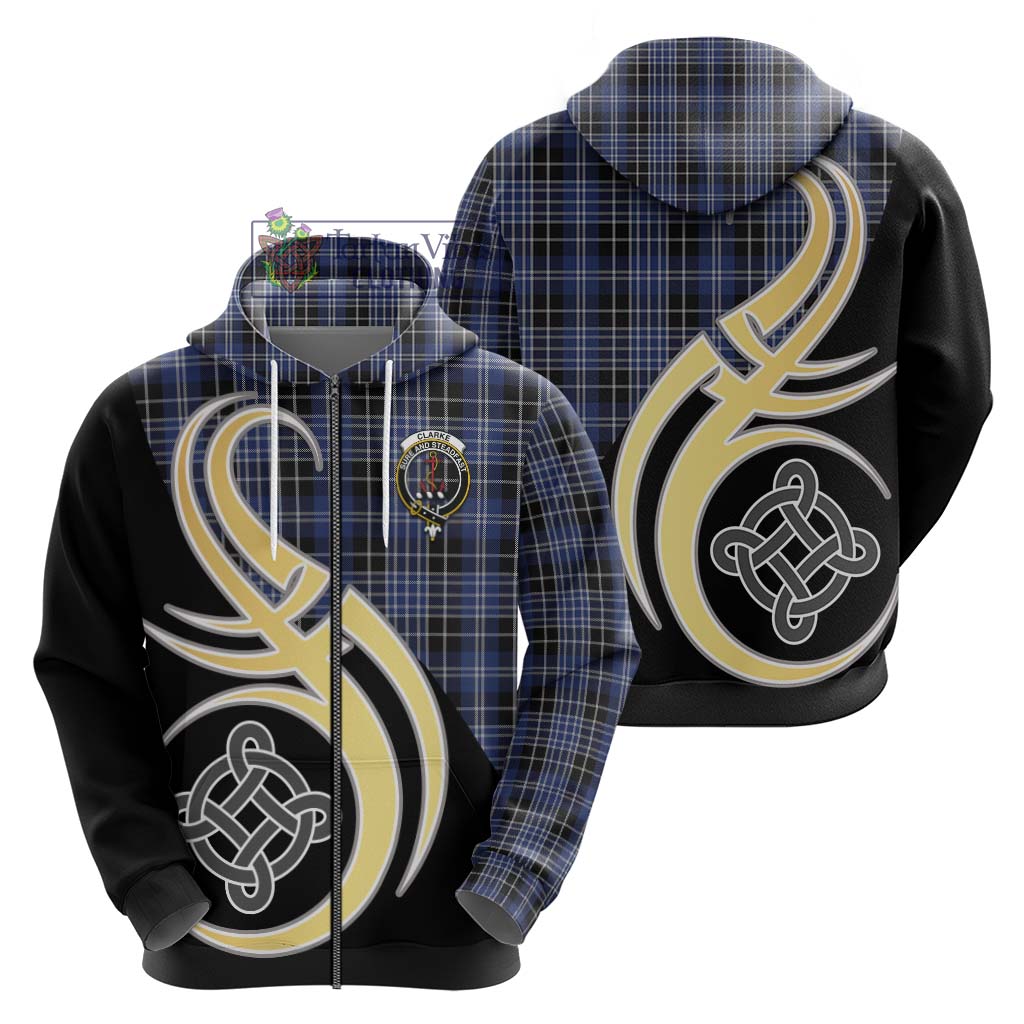 Clarke Tartan Hoodie with Family Crest and Celtic Symbol Style - Tartan Vibes Clothing