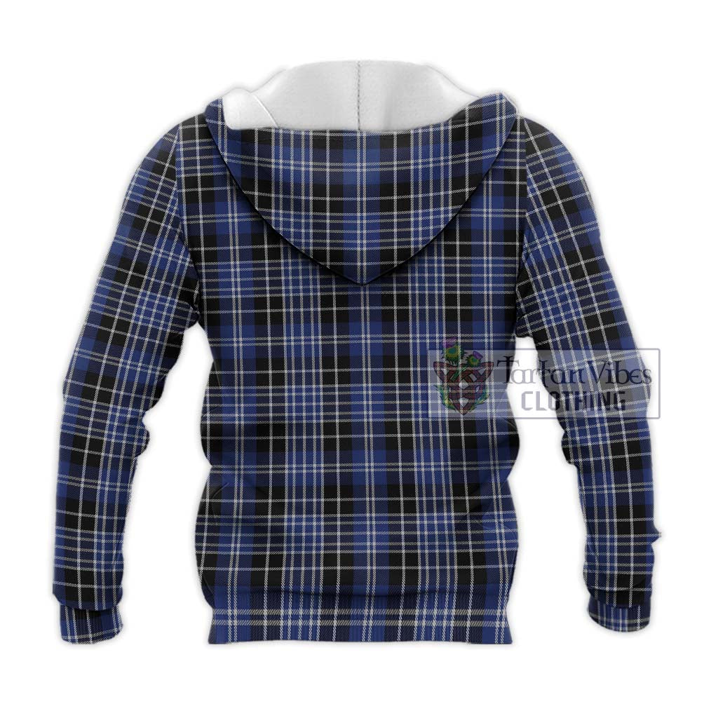 Tartan Vibes Clothing Clarke Tartan Knitted Hoodie with Family Crest DNA In Me Style