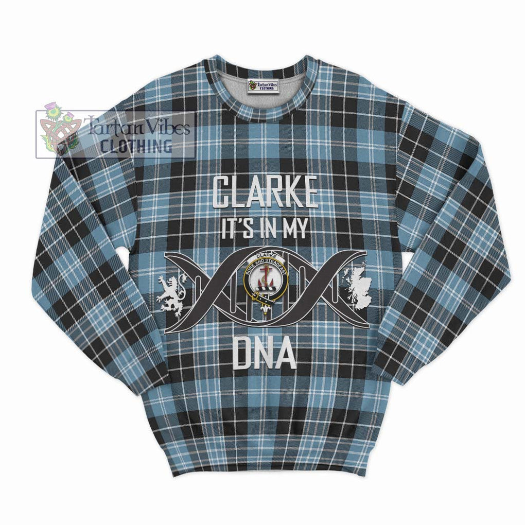 Clarke Ancient Tartan Sweatshirt with Family Crest DNA In Me Style - Tartanvibesclothing Shop