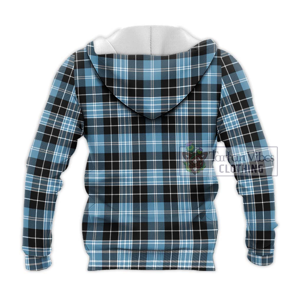 Tartan Vibes Clothing Clarke Ancient Tartan Knitted Hoodie with Family Crest DNA In Me Style