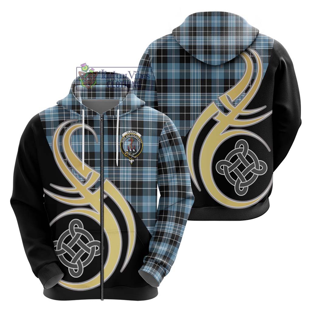 Clarke Ancient Tartan Hoodie with Family Crest and Celtic Symbol Style - Tartan Vibes Clothing