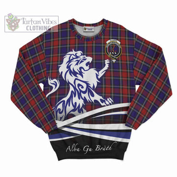 Clarke Red Tartan Sweatshirt with Alba Gu Brath Regal Lion Emblem