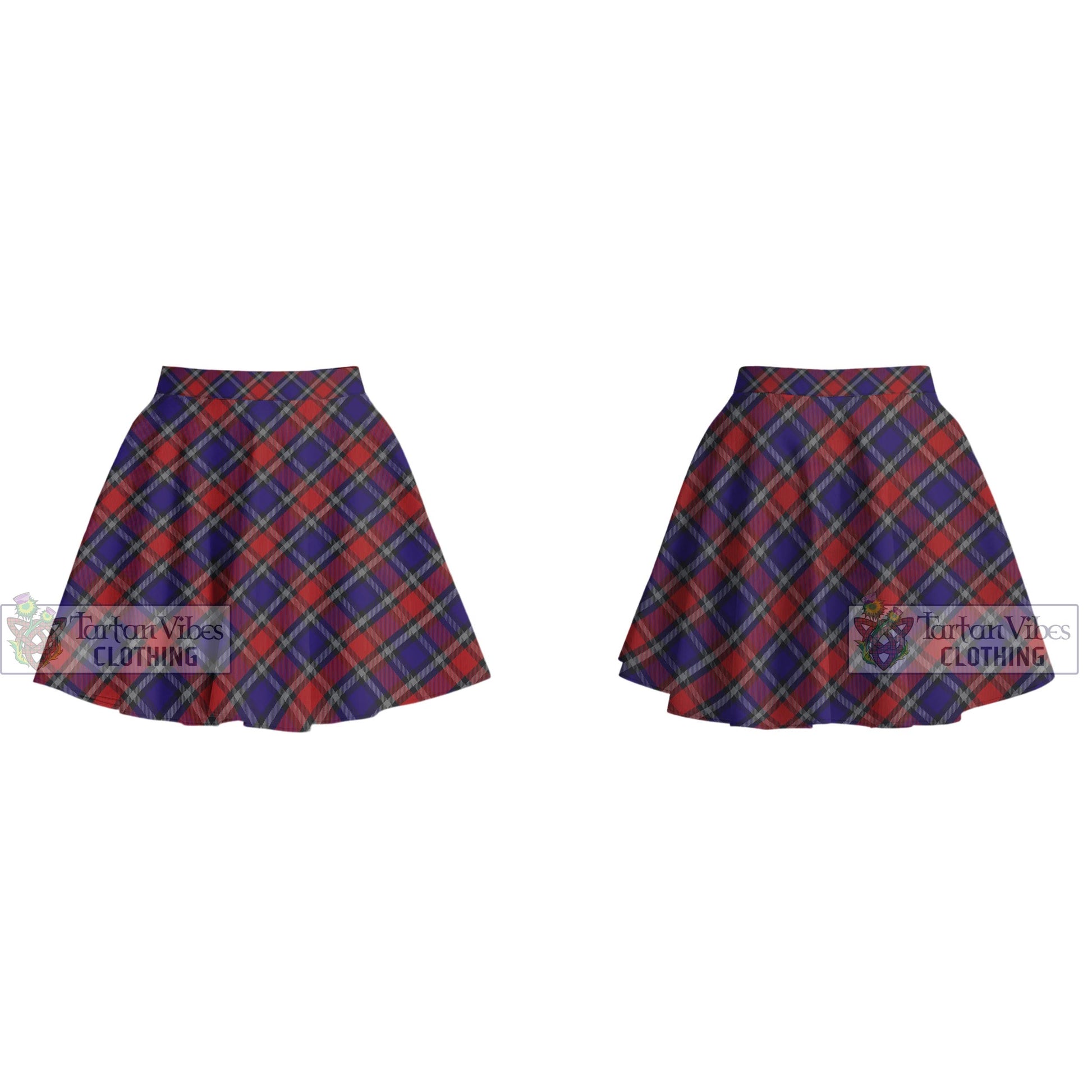 Tartan Vibes Clothing Clarke Red Tartan Women's Plated Mini Skirt