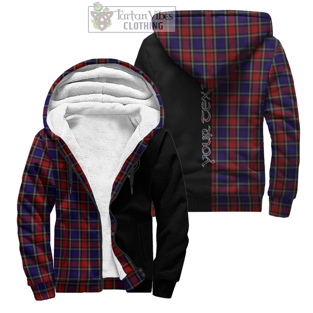 Clarke Red Tartan Sherpa Hoodie with Family Crest and Half Of Me Style Unisex - Tartanvibesclothing Shop