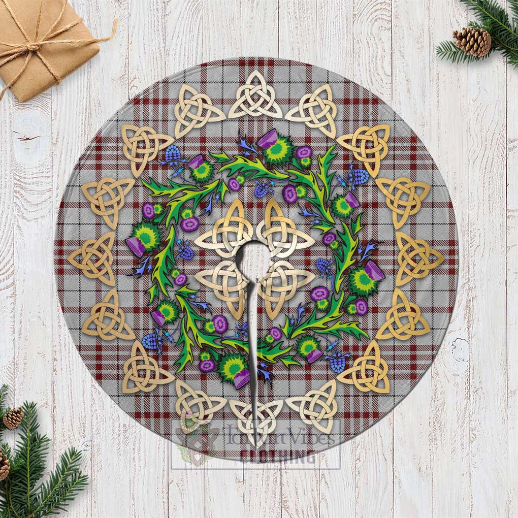 Tartan Vibes Clothing Clayton Tartan Christmas Tree Skirt with Thistle Celtic Knot Style