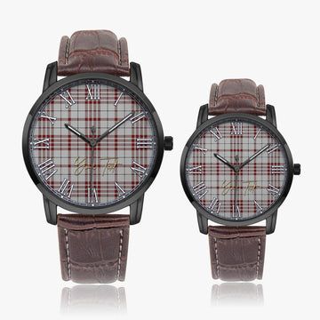 Clayton Tartan Personalized Your Text Leather Trap Quartz Watch