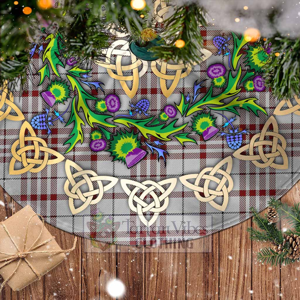 Tartan Vibes Clothing Clayton Tartan Christmas Tree Skirt with Thistle Celtic Knot Style