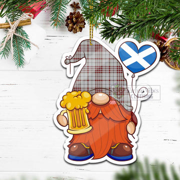 Clayton Tartan Gnome Holding Beer Glass Christmas Ornament with Personalized National Flag