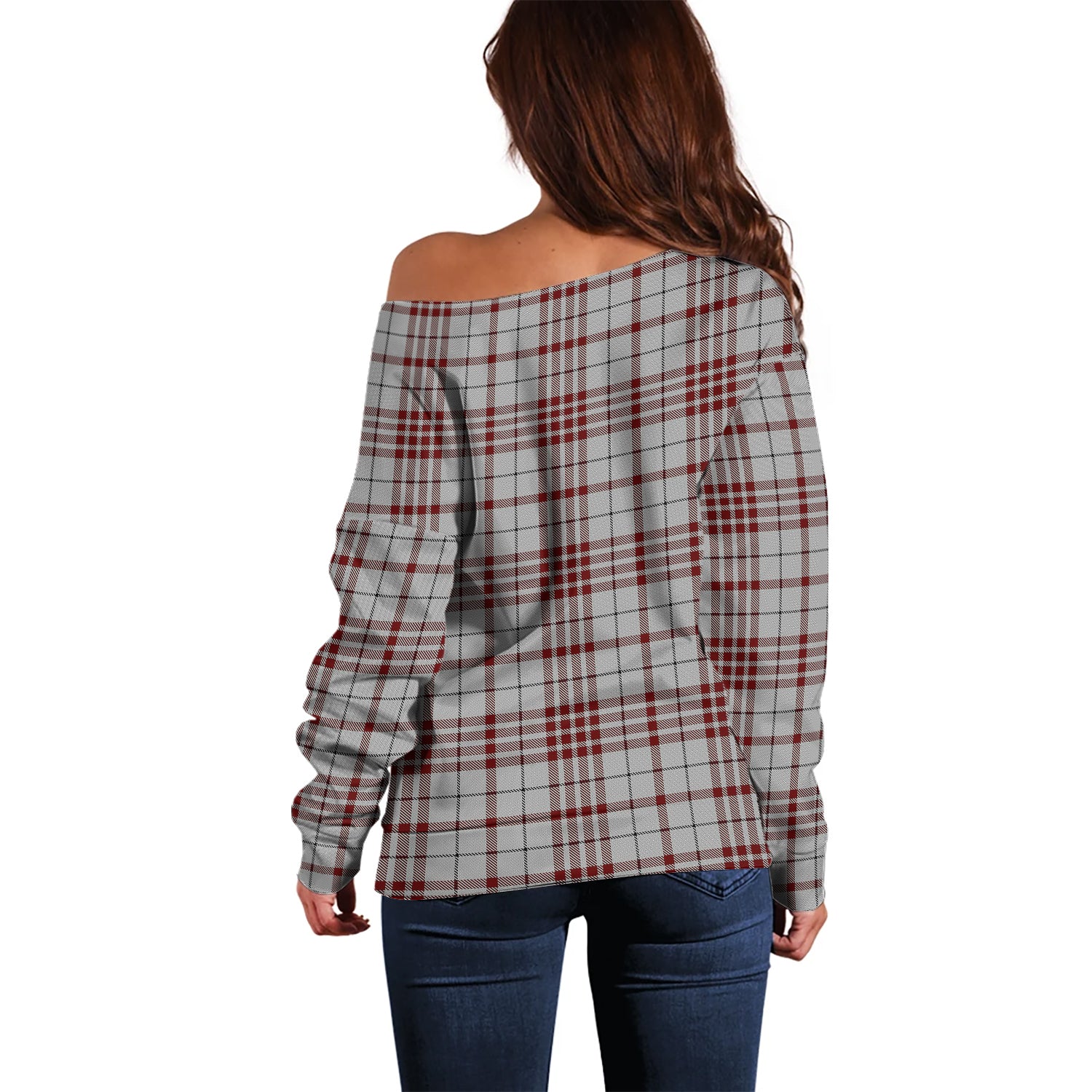 Clayton Tartan Off Shoulder Women Sweater - Tartanvibesclothing