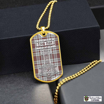 Clayton Tartan Dog Tag Necklace Viking Mjolnir Style