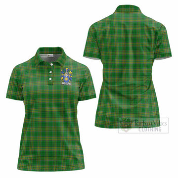 Cleare Irish Clan Tartan Women's Polo Shirt with Coat of Arms - Tartan Vibes Clothing