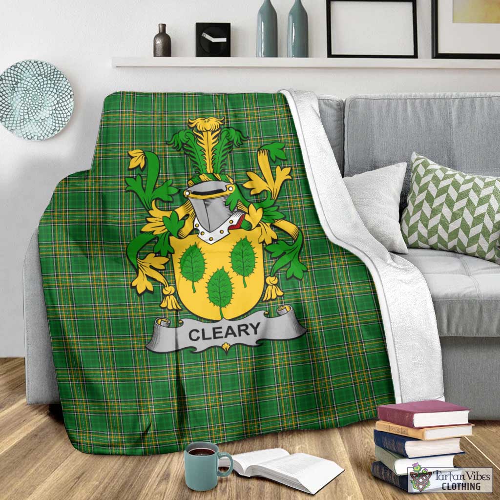 Cleary Irish Clan Tartan Blanket with Coat of Arms - Tartan Vibes Clothing