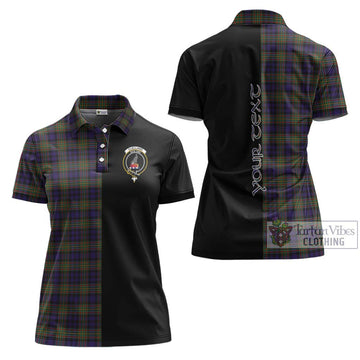 Clelland Tartan Women's Polo Shirt with Family Crest and Half Of Me Style