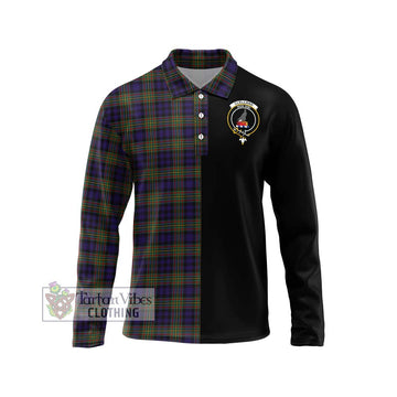 Clelland Tartan Long Sleeve Polo Shirt with Family Crest and Half Of Me Style Unisex - Tartan Vibes Clothing