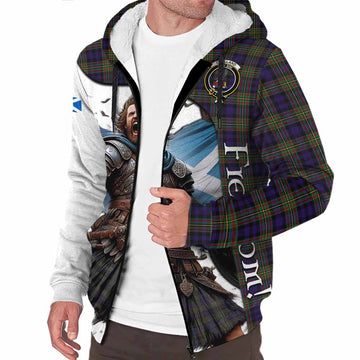 Clelland Crest Tartan Sherpa Hoodie Inspired by the Freedom of Scottish Warrior