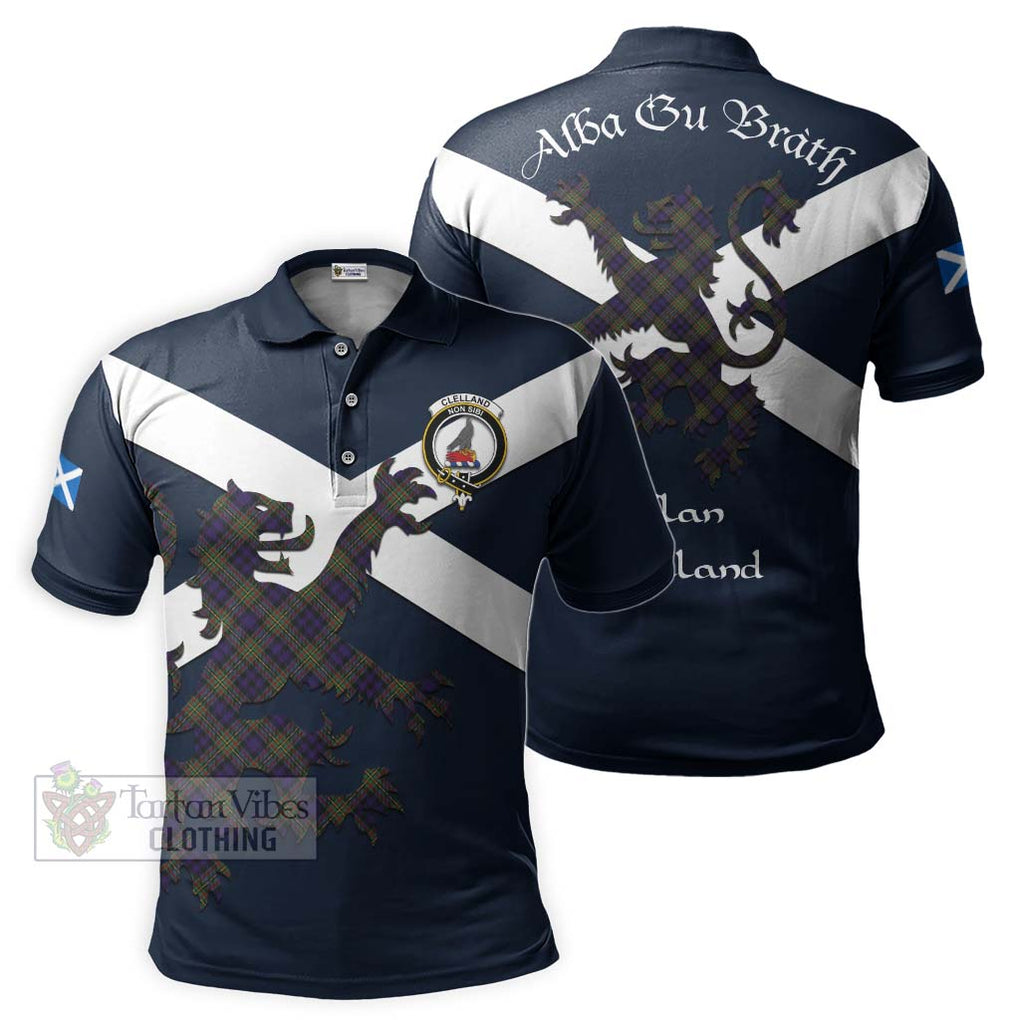 Tartan Vibes Clothing Clelland Tartan Lion Rampant Polo Shirt – Proudly Display Your Heritage with Alba Gu Brath and Clan Name