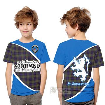 Clelland Family Crest Tartan Kid T-Shirt Celebrate Saint Andrew's Day in Style