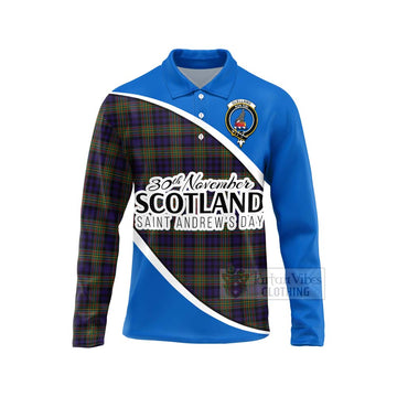 Clelland Family Crest Tartan Long Sleeve Polo Shirt Celebrate Saint Andrew's Day in Style