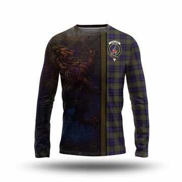 Clelland Tartan Family Crest Long Sleeve T-Shirt Alba Gu Brath Be Brave Lion Ancient Style Unisex - Tartan Vibes Clothing