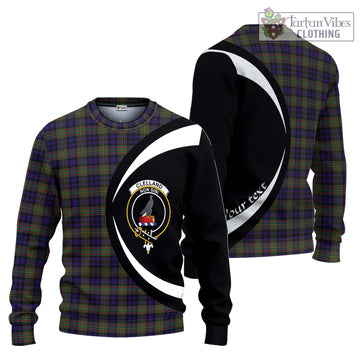 Clelland Tartan Ugly Sweater with Family Crest Circle Style