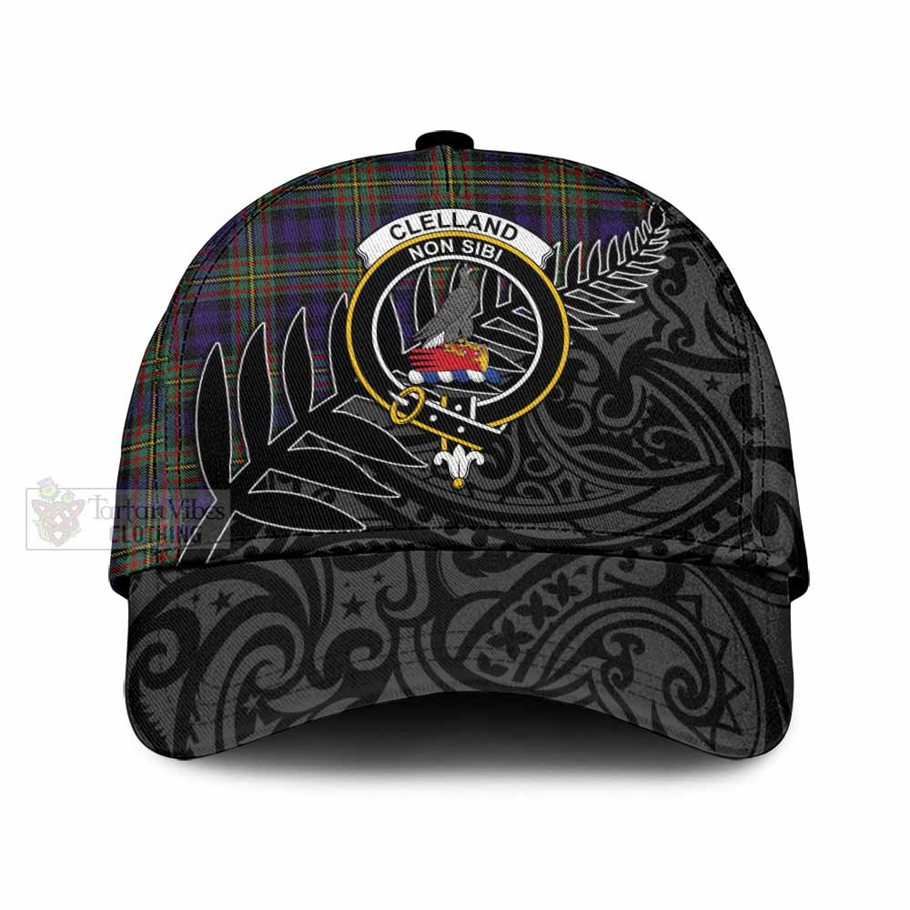 Tartan Vibes Clothing Clelland Tartan Classic Cap with New Zealand Silver Fern Half Style