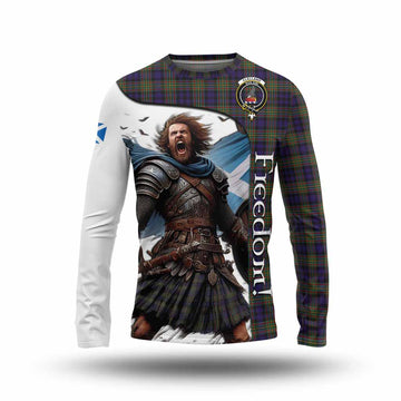 Clelland Crest Tartan Long Sleeve T-Shirt Inspired by the Freedom of Scottish Warrior