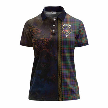 Clelland Tartan Family Crest Women's Polo Shirt Alba Gu Brath Be Brave Lion Ancient Style Women - Tartan Vibes Clothing