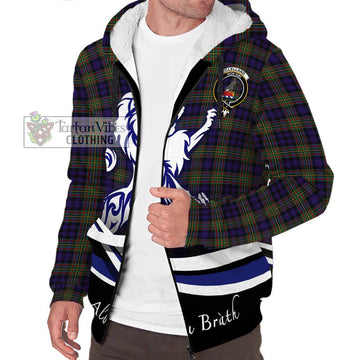 Clelland Tartan Sherpa Hoodie with Alba Gu Brath Regal Lion Emblem