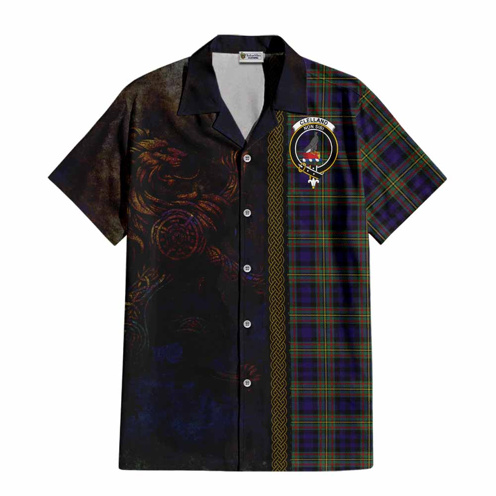 Clelland Tartan Family Crest Hawaiian Shirt Alba Gu Brath Be Brave Lion Ancient Style Kid - Tartan Vibes Clothing