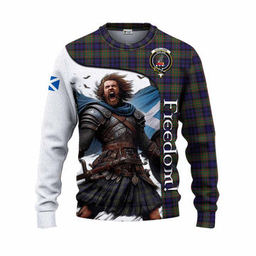 Clelland Crest Tartan Knitted Sweater Inspired by the Freedom of Scottish Warrior