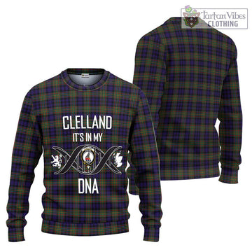 Clelland Tartan Ugly Sweater with Family Crest DNA In Me Style