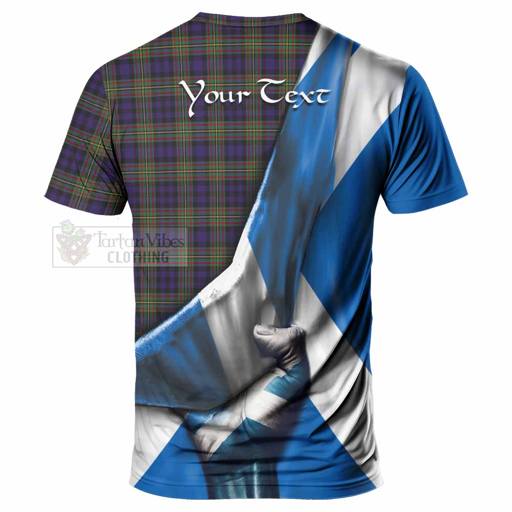 Tartan Vibes Clothing Clelland Tartan T-Shirt with Family Crest Scotland Patriotic Style