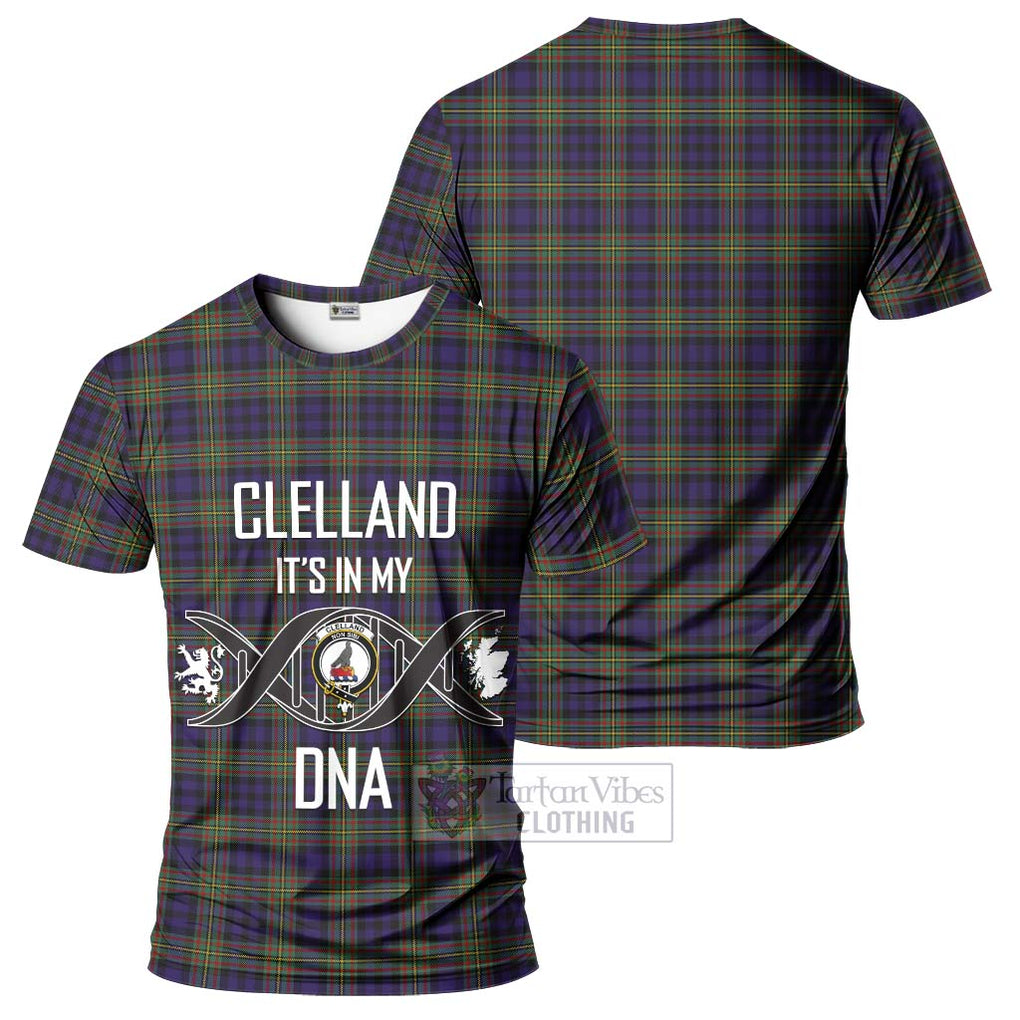 Clelland Tartan T-Shirt with Family Crest DNA In Me Style - Tartan Vibes Clothing