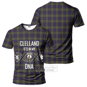 Clelland Tartan T-Shirt with Family Crest DNA In Me Style