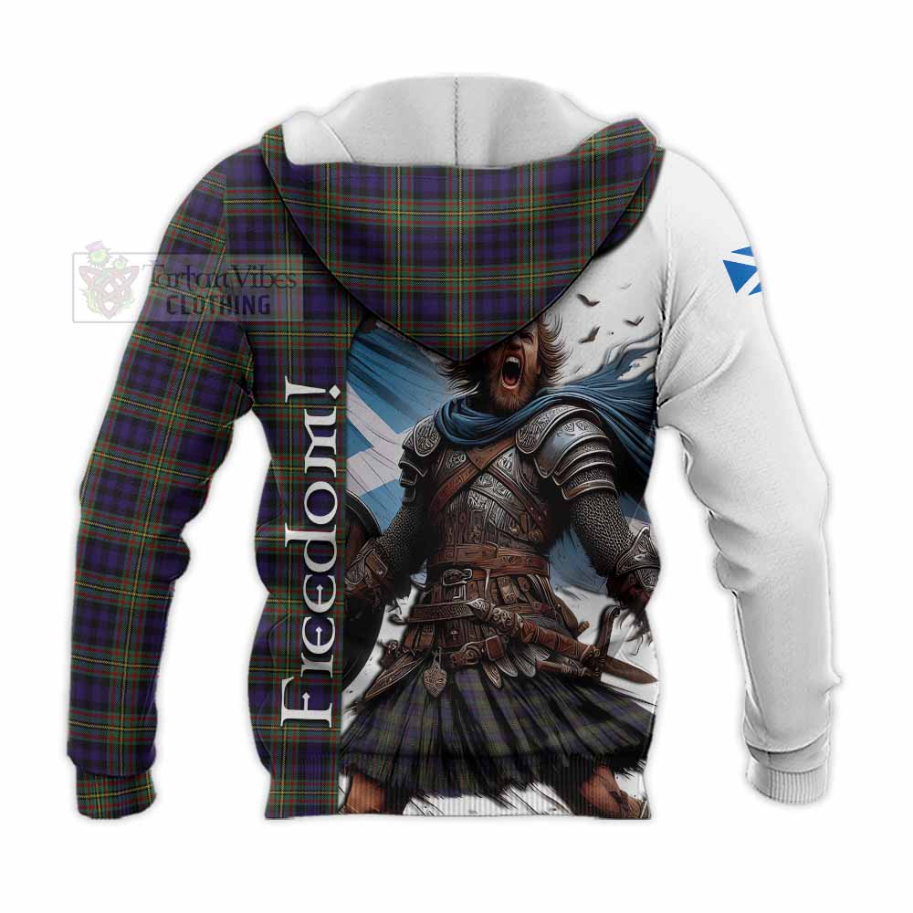 Tartan Vibes Clothing Clelland Crest Tartan Knitted Hoodie Inspired by the Freedom of Scottish Warrior