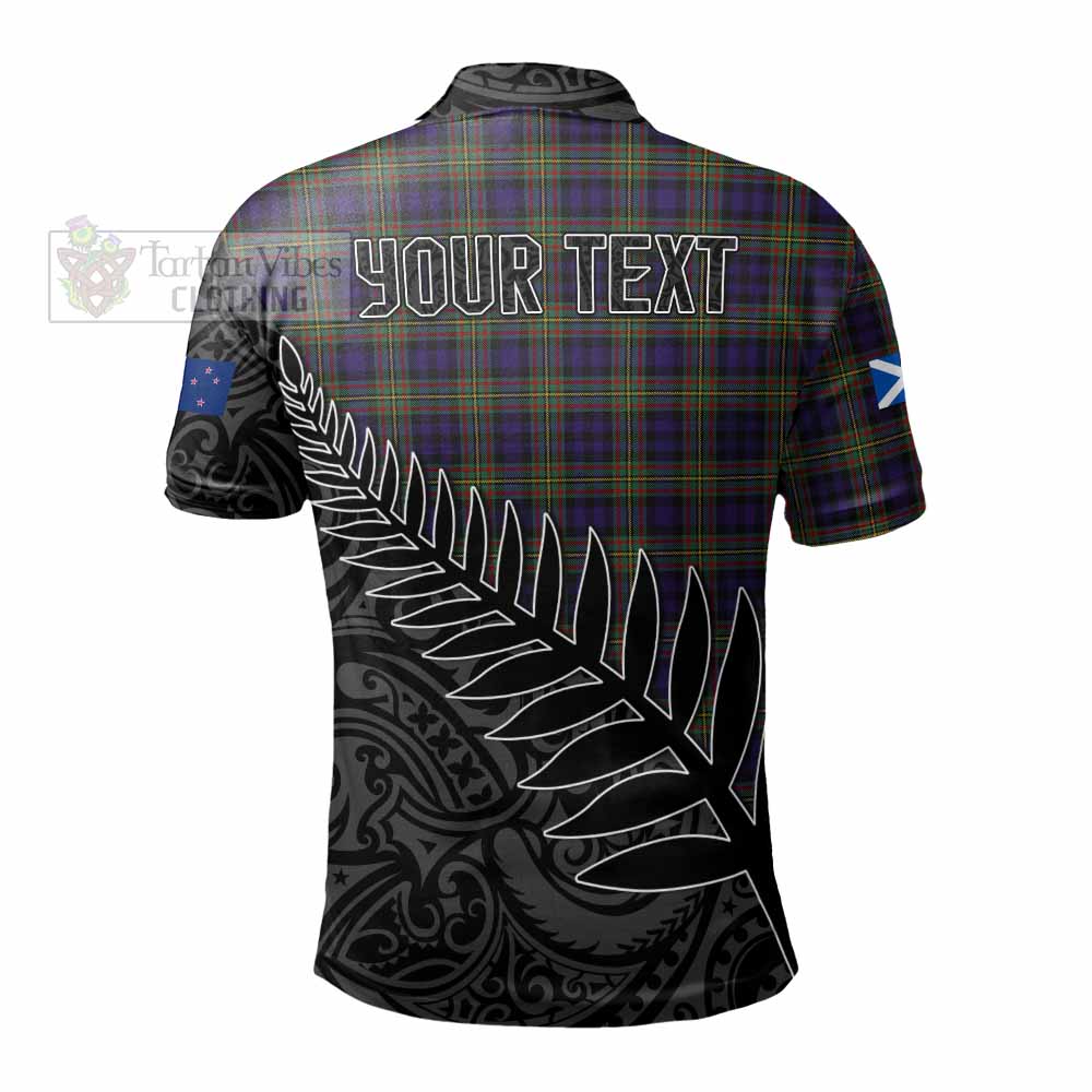 Clelland Crest Tartan Polo Shirt with New Zealand Silver Fern Half Style