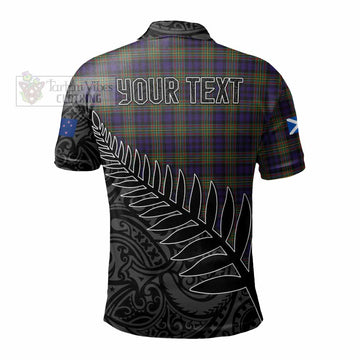 Clelland Crest Tartan Polo Shirt with New Zealand Silver Fern Half Style