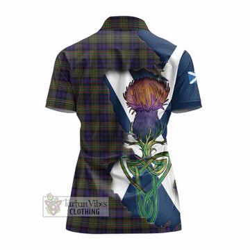 Clelland Tartan Family Crest Women's Polo Shirt Scottish Thistle Celtic Inspired - Tartan Vibes Clothing