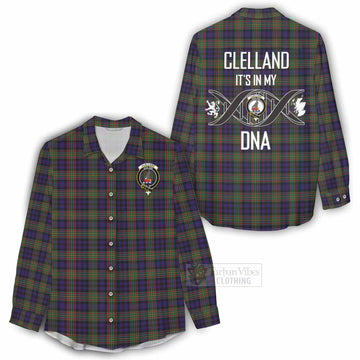 Clelland Tartan Women's Casual Shirt with Family Crest DNA In Me Style