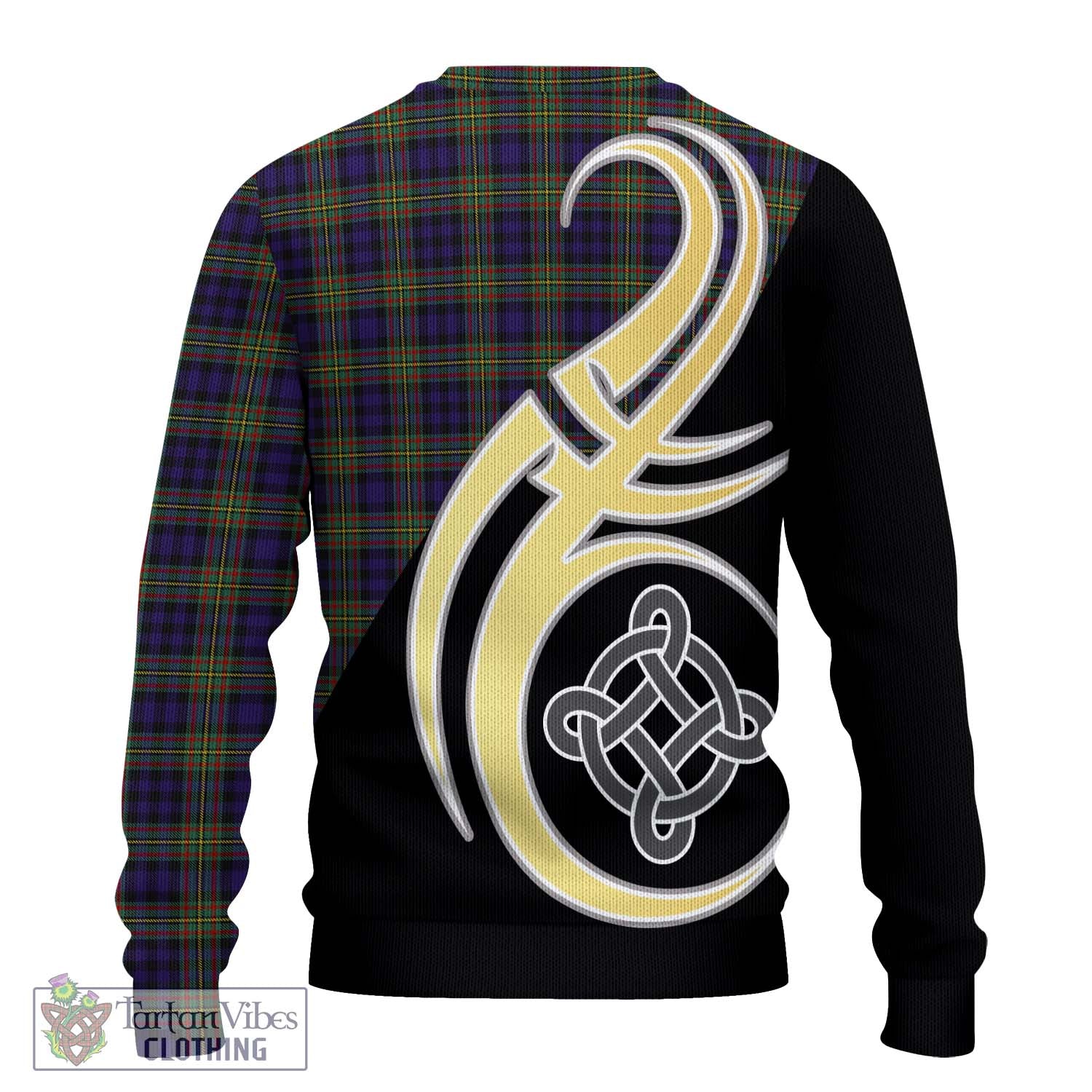 Clelland Tartan Knitted Sweater with Family Crest and Celtic Symbol Style - Tartan Vibes Clothing