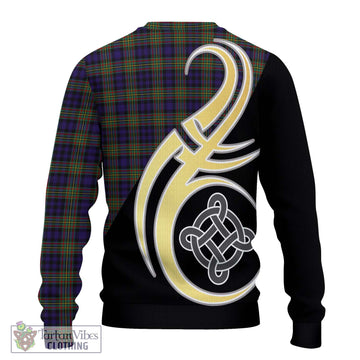 Clelland Tartan Ugly Sweater with Family Crest and Celtic Symbol Style