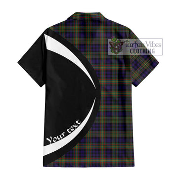 Clelland Tartan Short Sleeve Button Up with Family Crest Circle Style