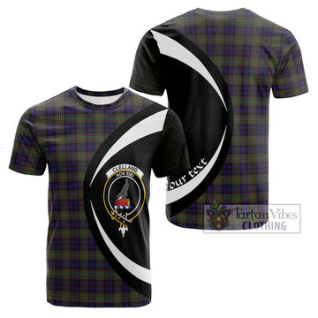 Clelland Tartan Cotton T-shirt with Family Crest Circle Style