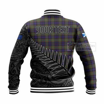 Clelland Crest Tartan Baseball Jacket with New Zealand Silver Fern Half Style