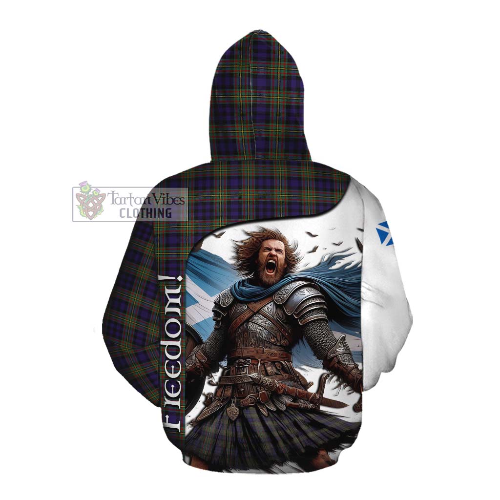 Tartan Vibes Clothing Clelland Crest Tartan Cotton Hoodie Inspired by the Freedom of Scottish Warrior