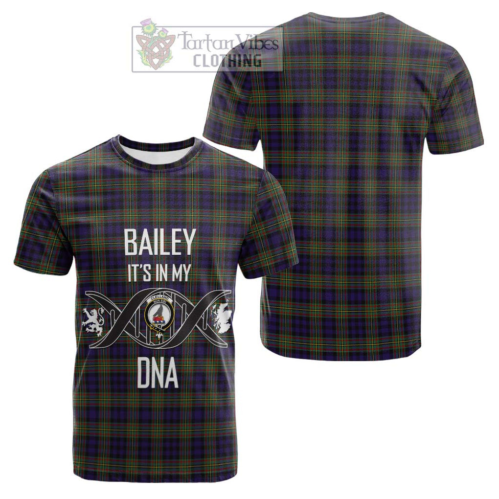 Tartan Vibes Clothing Clelland Tartan Cotton T-shirt with Family Crest DNA In Me Style