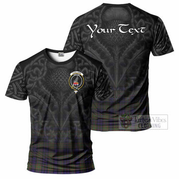 Clelland Tartan T-Shirt with Family Crest Celtic Thistle Vibes