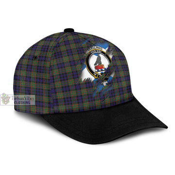 Clelland Tartan Classic Cap with Family Crest In Me Style