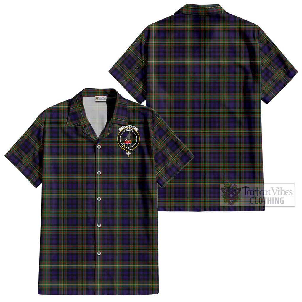 Clelland Tartan Cotton Hawaiian Shirt with Family Crest Kid - Tartan Vibes Clothing